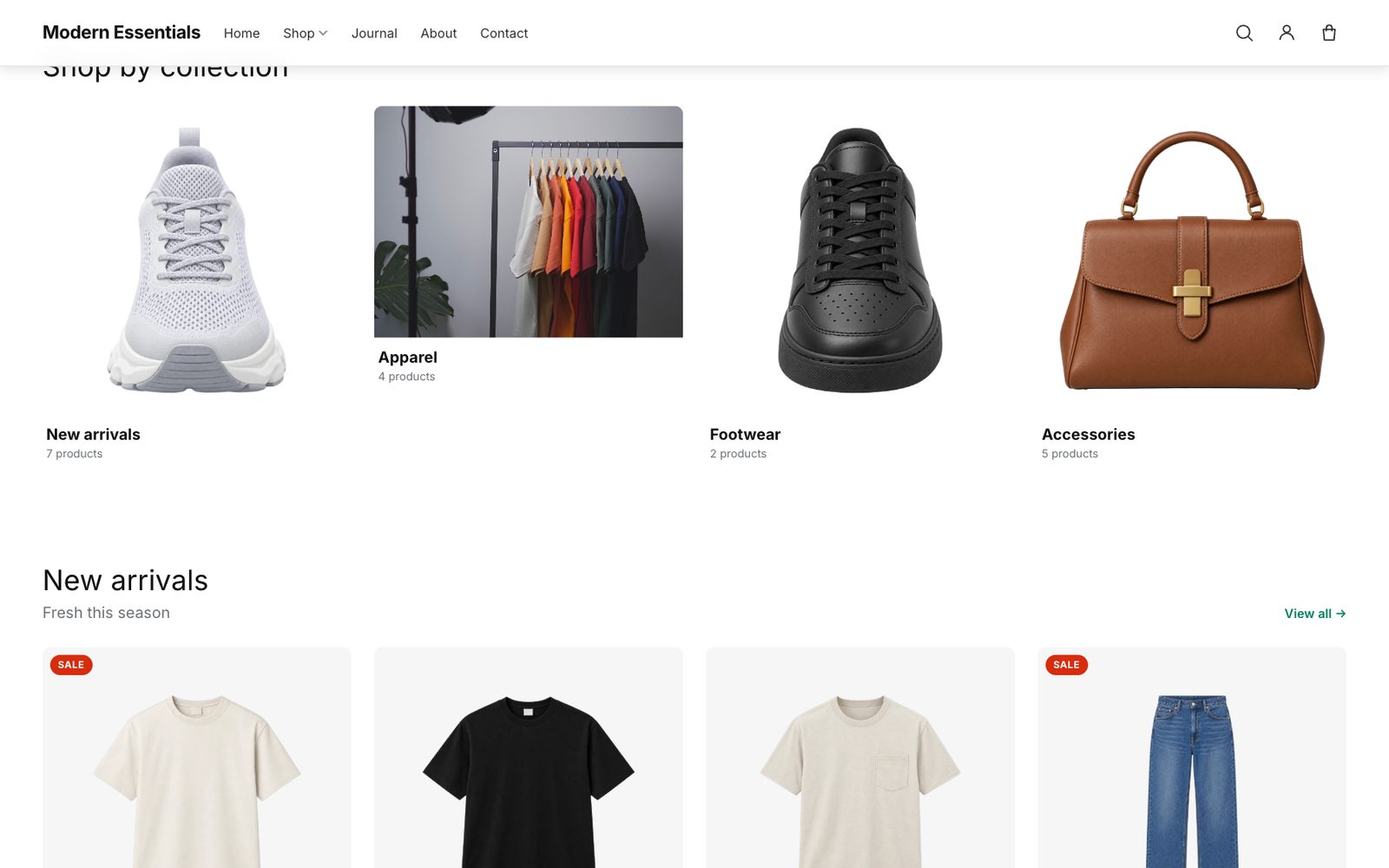 Aurora theme — storefront section 2