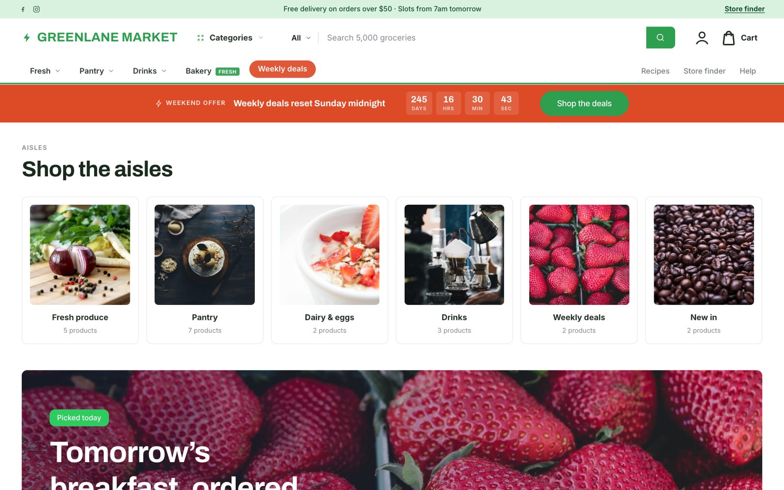 Depot theme, Greenlane Market style