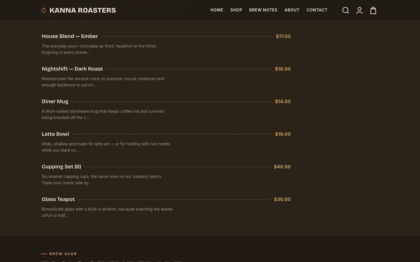 Ember theme — storefront section 2