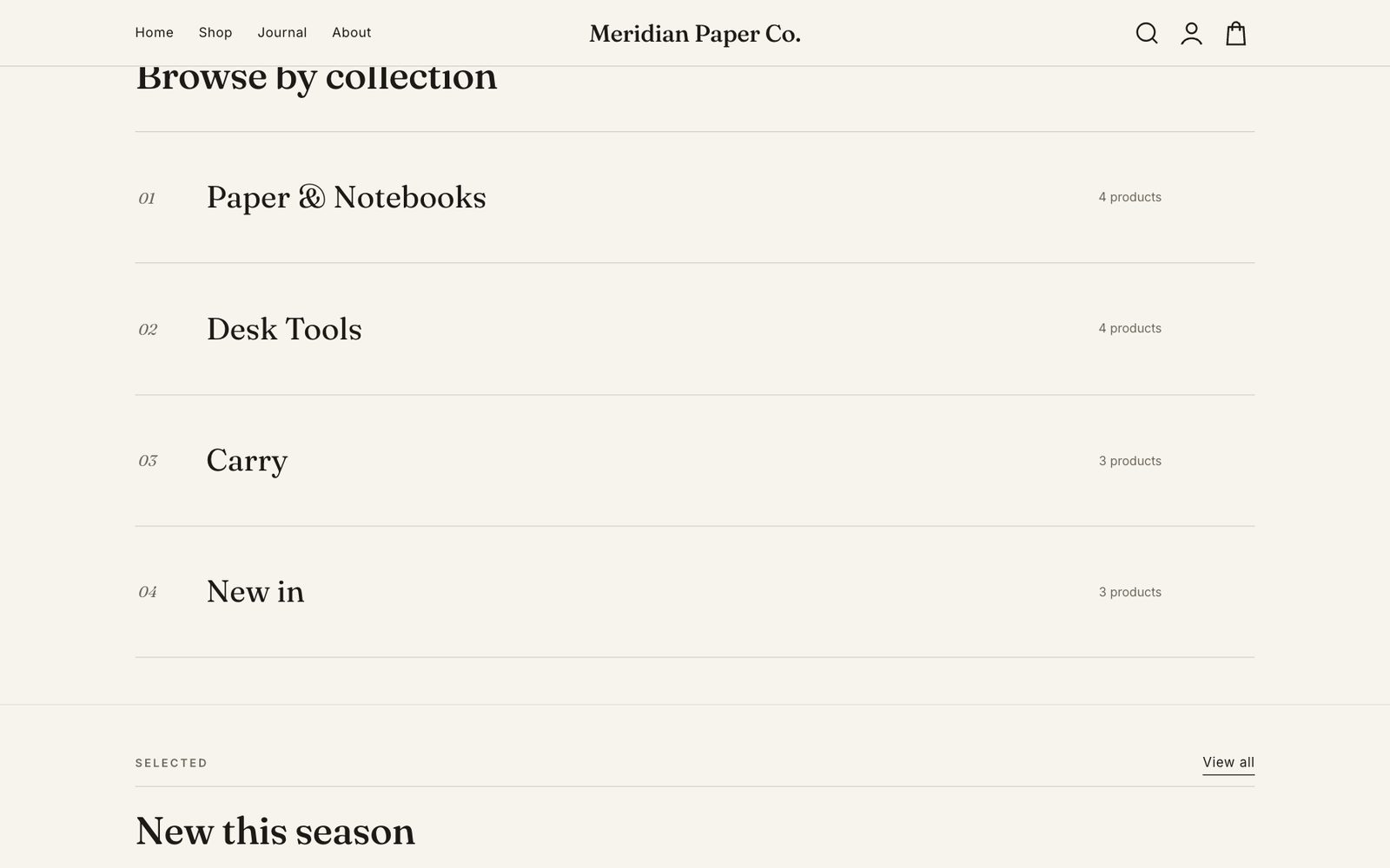 Folio theme — storefront section 2