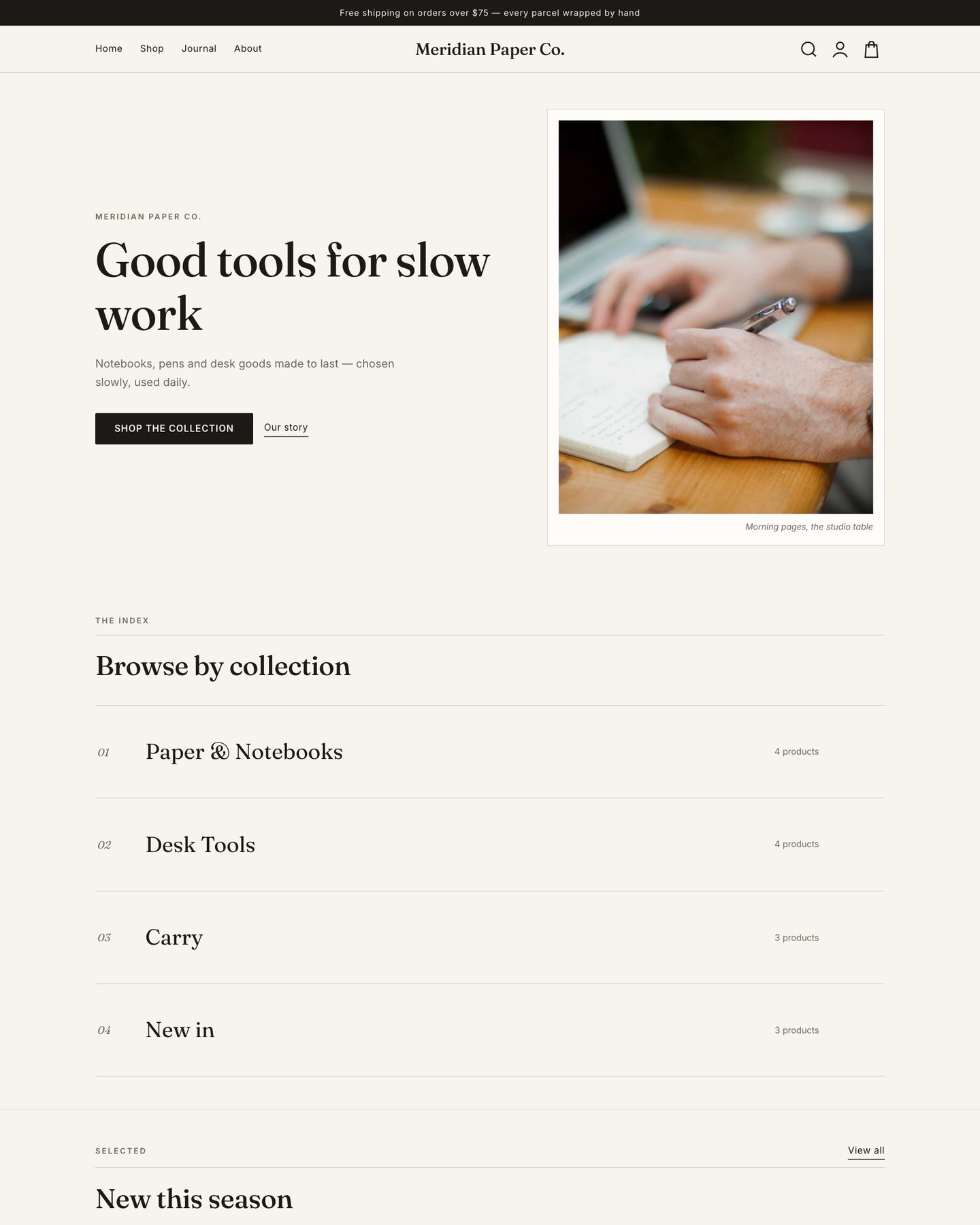 Folio theme preview