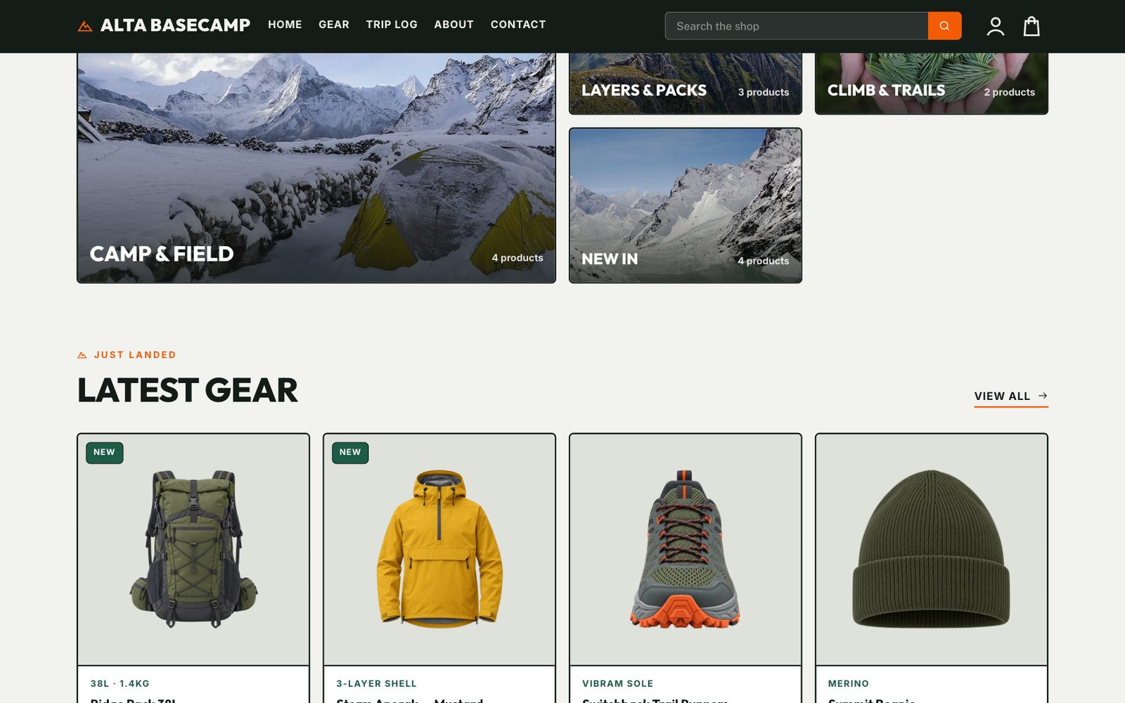 Summit theme — storefront section 2